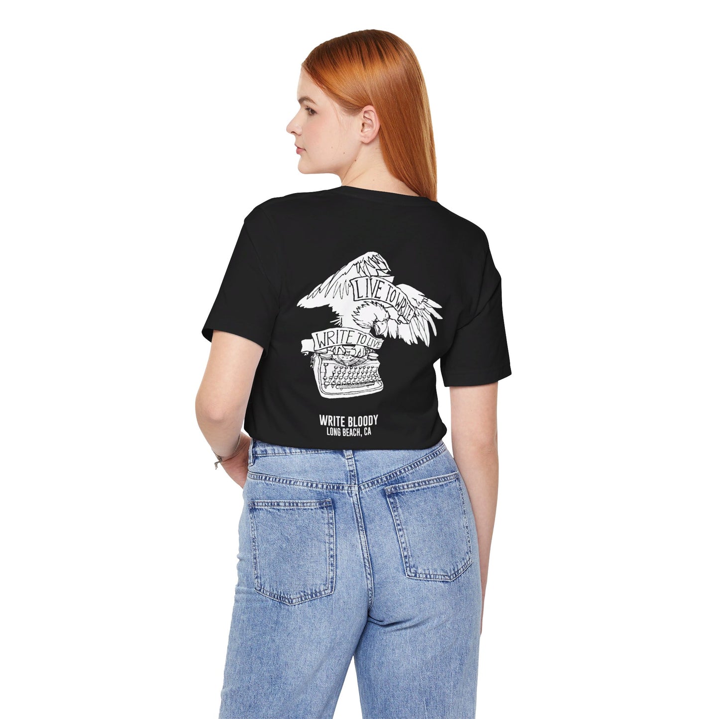 LIVE TO WRITE, WRITE TO LIVE Unisex Jersey Short Sleeve Tee - Write Bloody Publishing