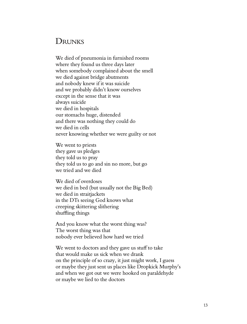 Drunks and Other Poems of Recovery by Jack McCarthy - Write Bloody Publishing