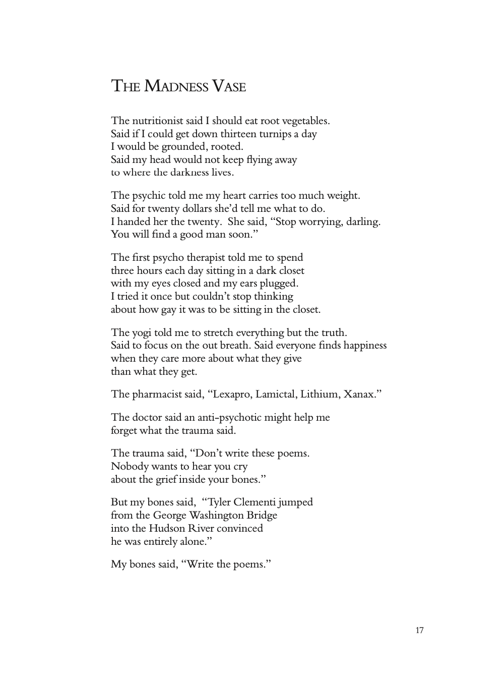 The Madness Vase by Andrea Gibson (Hardcover) - Write Bloody Publishing