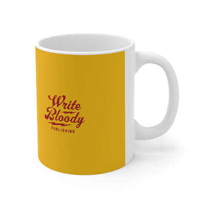 Mustard Poetry and Coffee Ceramic Mug 11oz