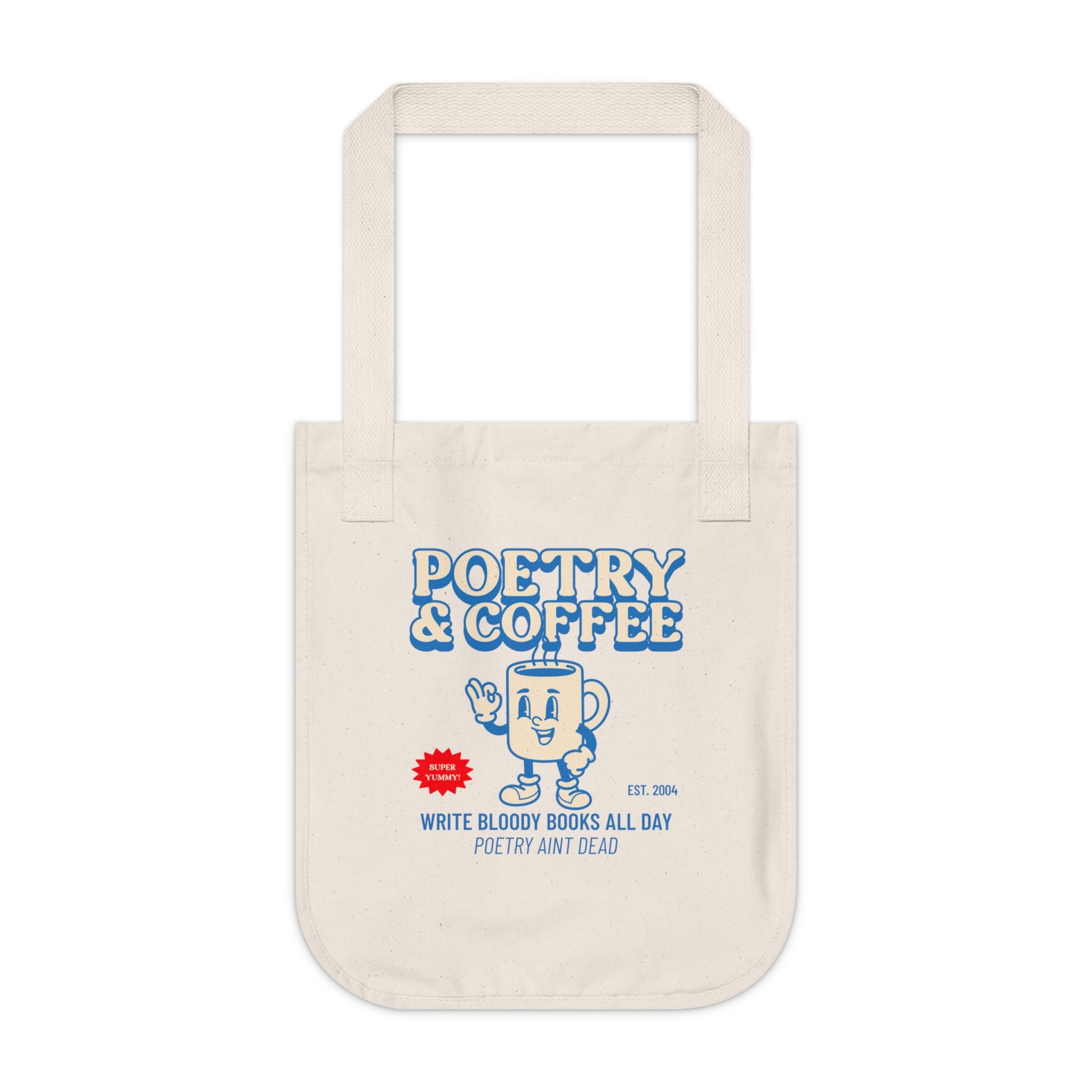 poetry and coffee Organic Canvas Tote Bag - Write Bloody Publishing