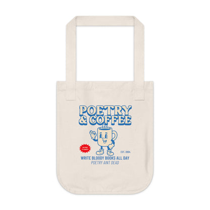 poetry and coffee Organic Canvas Tote Bag - Write Bloody Publishing