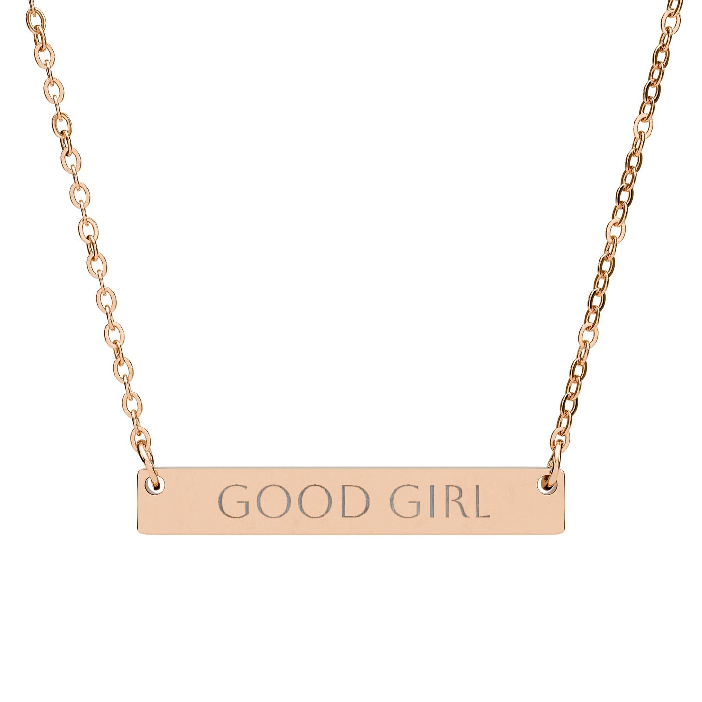 New, Good Girl, Isabelle Correa fan horizontal bar necklace, 3 metal versions