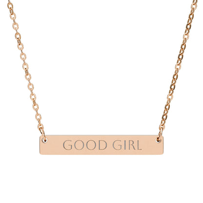 New, Good Girl, Isabelle Correa fan horizontal bar necklace, 3 metal versions