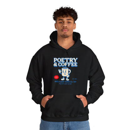 POETRY AND COFFEE Unisex Heavy Blend™ Hooded Sweatshirt - Write Bloody Publishing