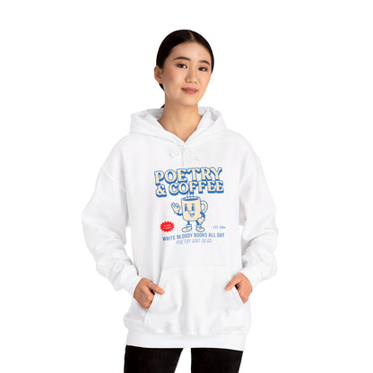 POETRY AND COFFEE Unisex Heavy Blend™ Hooded Sweatshirt - Write Bloody Publishing