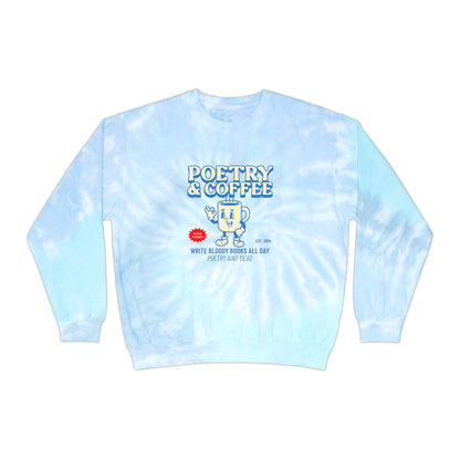 Trippy Poetry and Coffee Unisex Tie-Dye Sweatshirt - Write Bloody Publishing