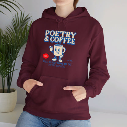 POETRY AND COFFEE Unisex Heavy Blend™ Hooded Sweatshirt - Write Bloody Publishing