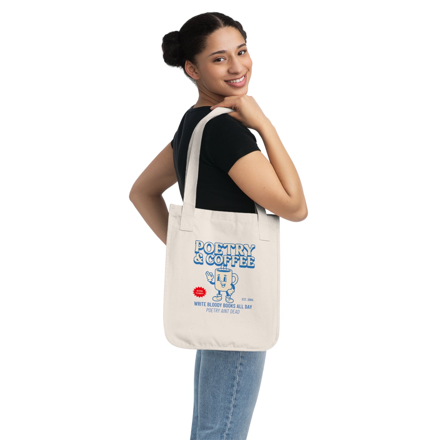 poetry and coffee Organic Canvas Tote Bag - Write Bloody Publishing