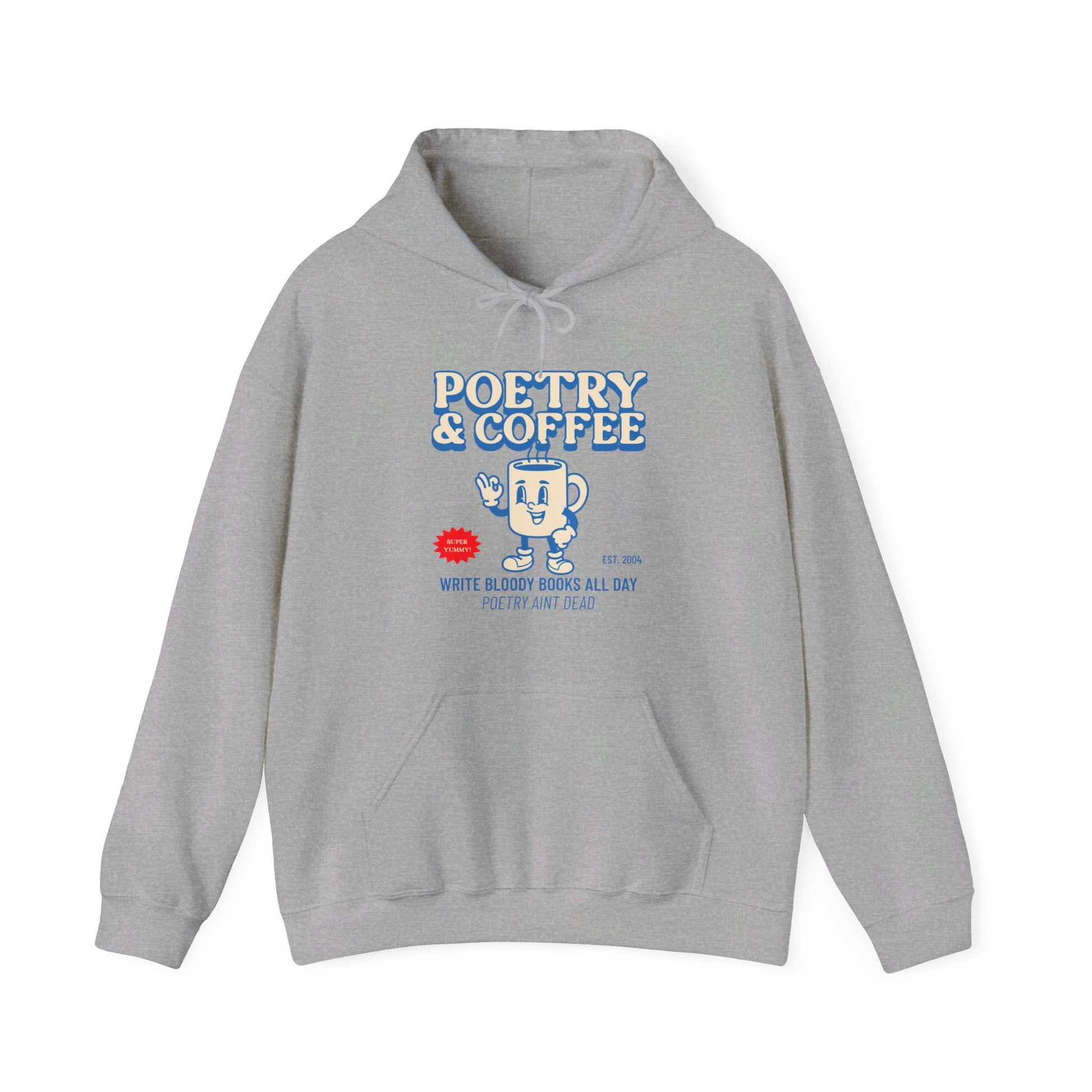 POETRY AND COFFEE Unisex Heavy Blend™ Hooded Sweatshirt - Write Bloody Publishing