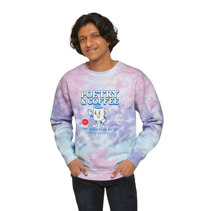 Trippy Poetry and Coffee Unisex Tie-Dye Sweatshirt - Write Bloody Publishing