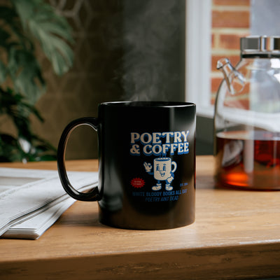 Poetry and Coffee Black Morning Mug