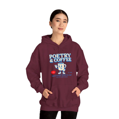 POETRY AND COFFEE Unisex Heavy Blend™ Hooded Sweatshirt - Write Bloody Publishing