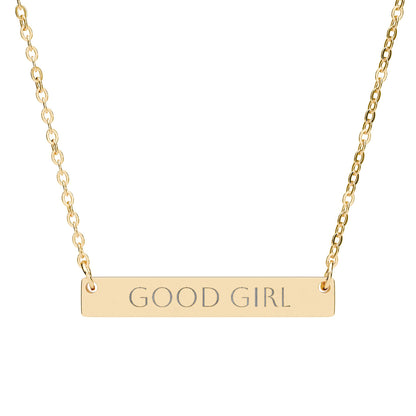 New, Good Girl, Isabelle Correa fan horizontal bar necklace, 3 metal versions