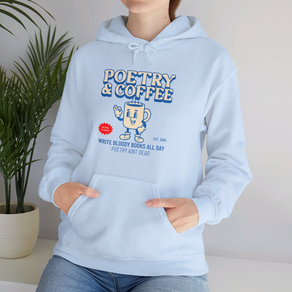 POETRY AND COFFEE Unisex Heavy Blend™ Hooded Sweatshirt - Write Bloody Publishing