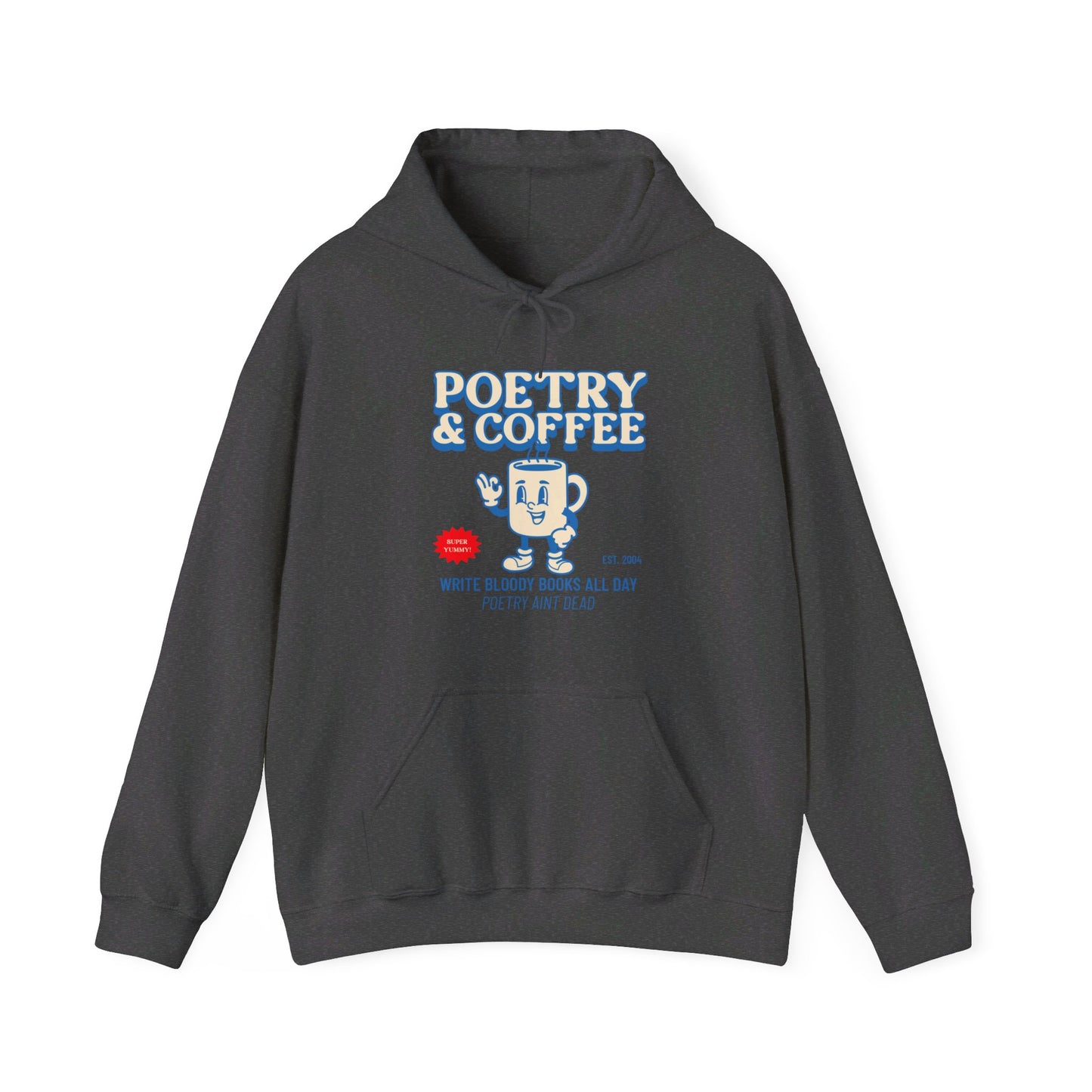 POETRY AND COFFEE Unisex Heavy Blend™ Hooded Sweatshirt - Write Bloody Publishing