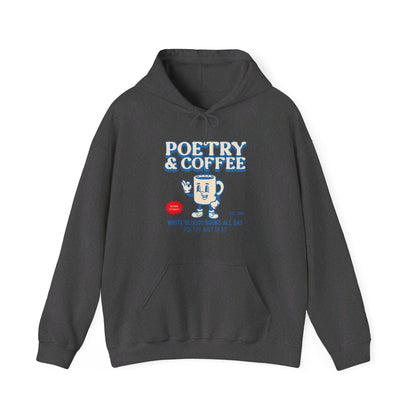 POETRY AND COFFEE Unisex Heavy Blend™ Hooded Sweatshirt - Write Bloody Publishing