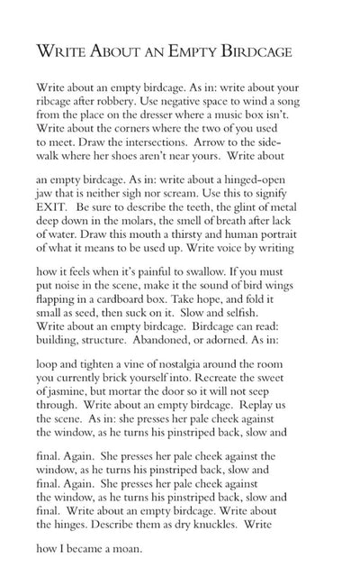 Write About an Empty Birdcage by Elaina M. Ellis